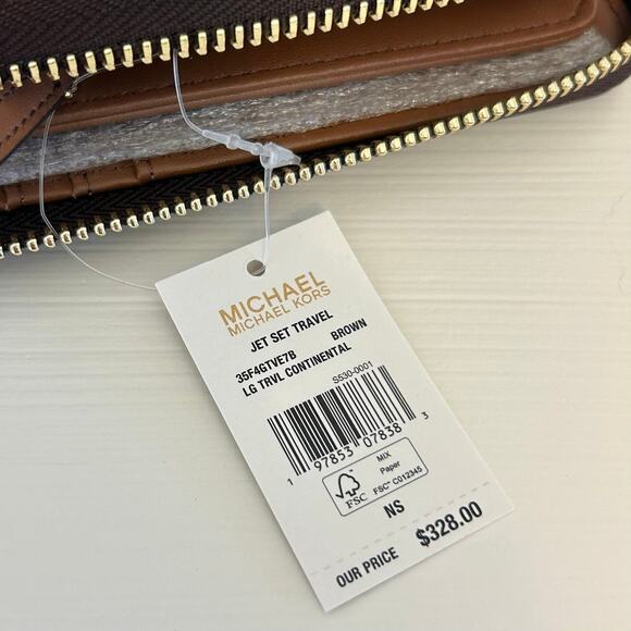 Michael Kors jet set large continental wallet brown - Picture 3 of 4